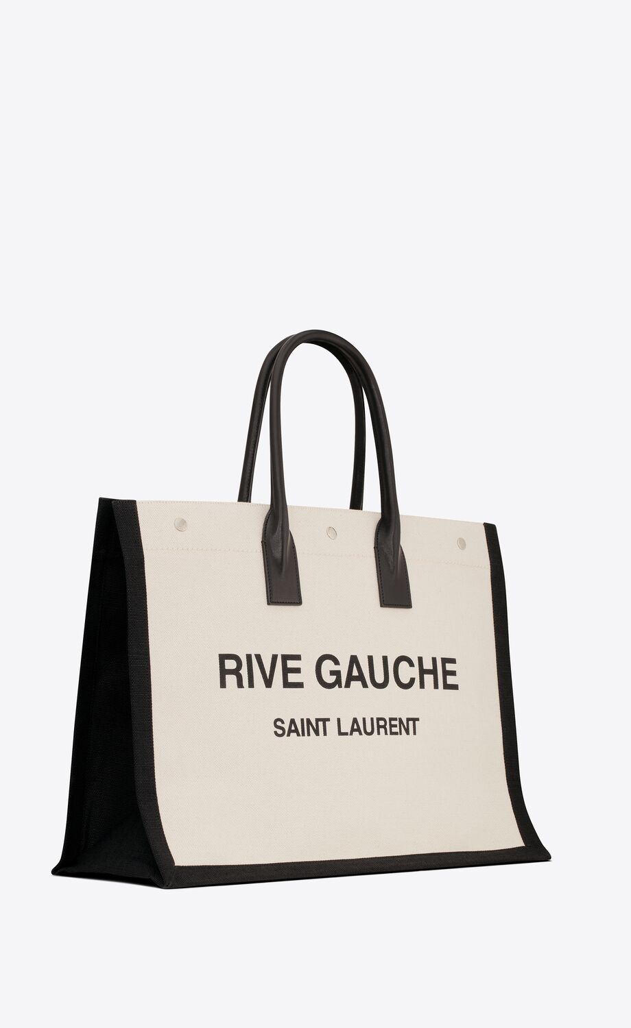 RIVE GAUCHE LARGE TOTE BAG IN PRINTED CANVAS AND LEATHER